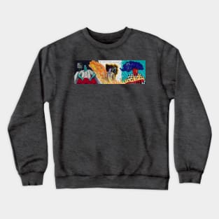 BTS Rapline triptych '23 surrealist painting Crewneck Sweatshirt